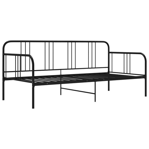 vidaXL Posteljni okvir črn kovinski 90x200 cm