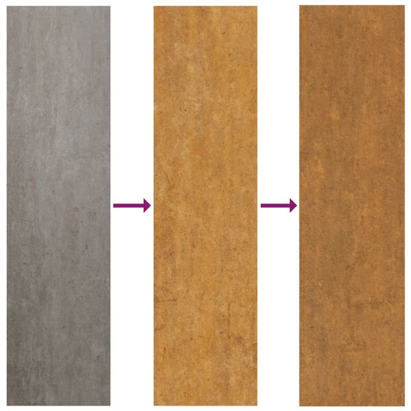 vidaXL Vrtna stenska dekoracija 3 kosi 105x55 cm corten jeklo sonce