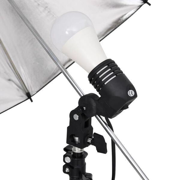vidaXL Komplet za foto studio z lučmi, ozadjem in odbojnikom