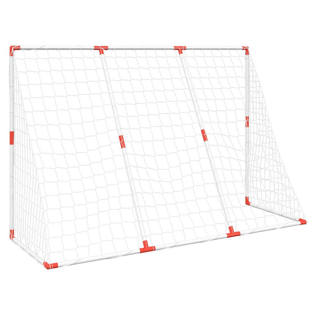vidaXL Otroški nogometni gol z žogo 2 v 1 bela 184x64x124 cm