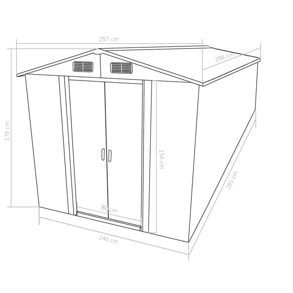vidaXL Vrtna lopa 257x298x178 cm kovinska zelena