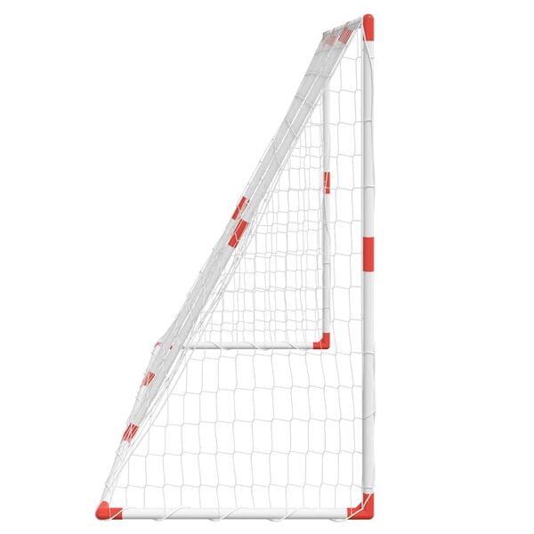 vidaXL Otroški nogometni gol z žogo 2 v 1 bela 184x64x124 cm
