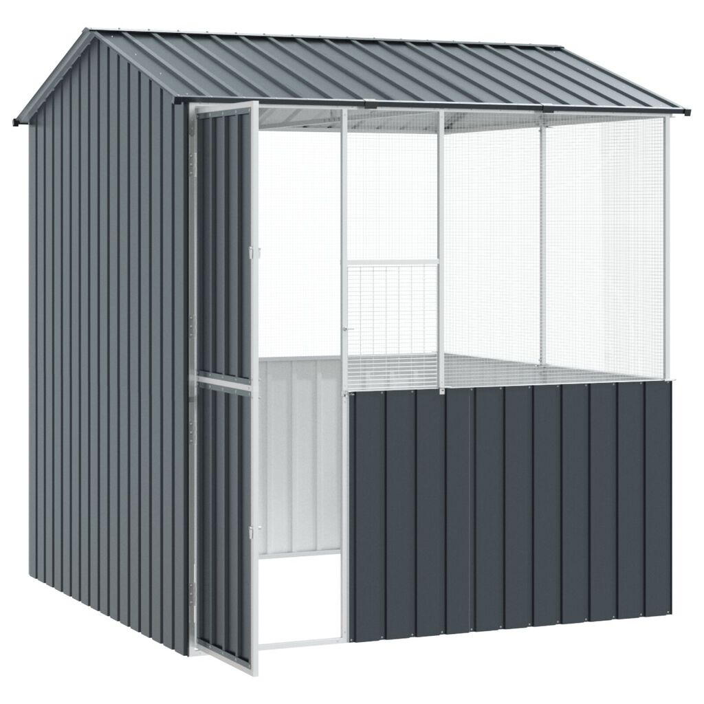 vidaXL Kletka za ptice Anthracite 215x78x200 cm Galvanizirano jeklo