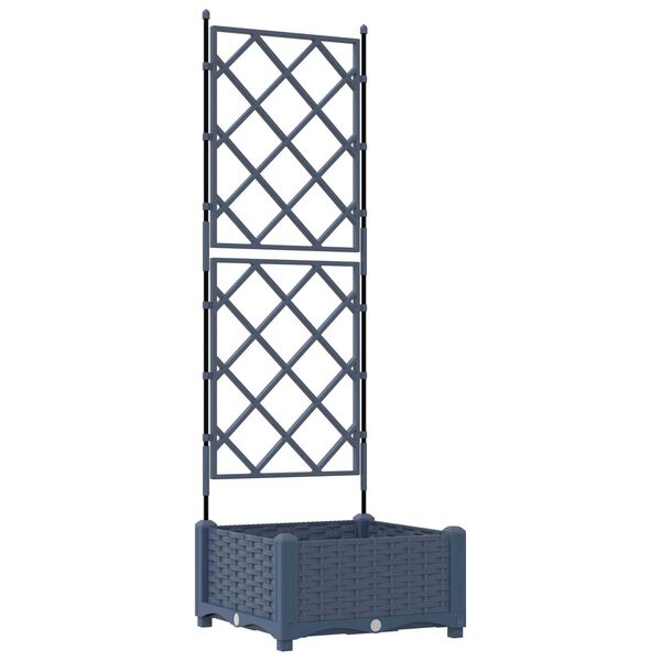 vidaXL Cvetlični korito z rešetko Siva 40x40x125,5 cm