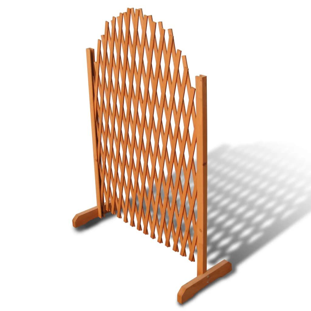 vidaXL Raztegljiva ograja iz trdnega lesa 180x100 cm