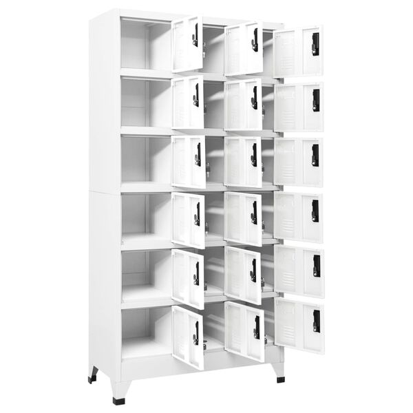 vidaXL Omara s ključavnico bela 90x40x180 cm jeklo