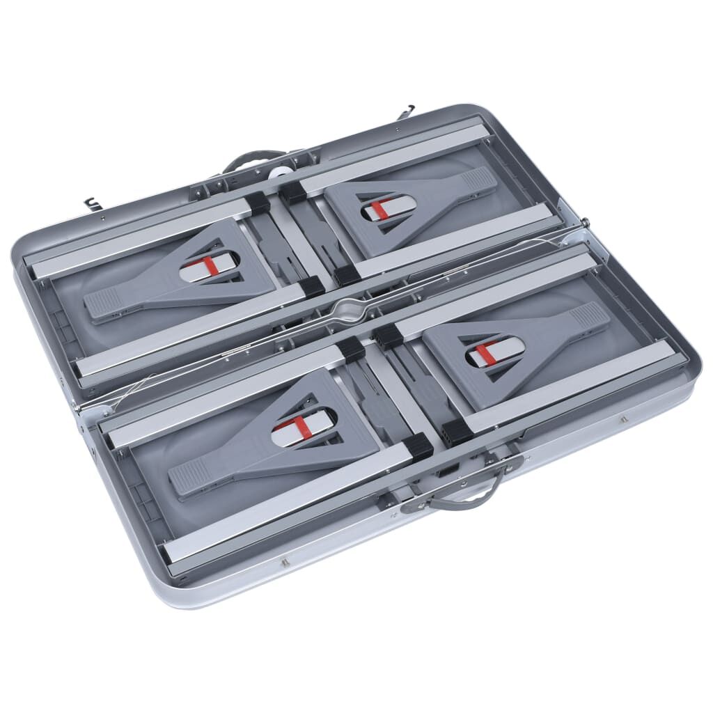 vidaXL Zložljiva miza za kampiranje s 4 sedeži jeklo aluminij