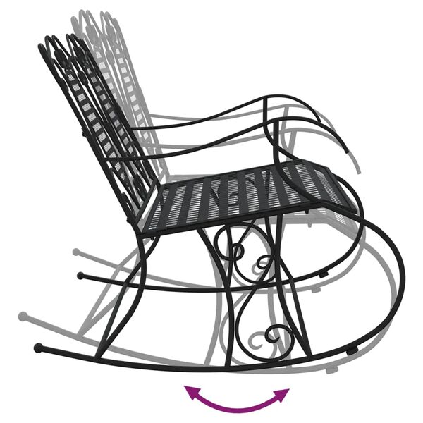 vidaXL Gugalna klop za 2 osebi 113 cm črno jeklo