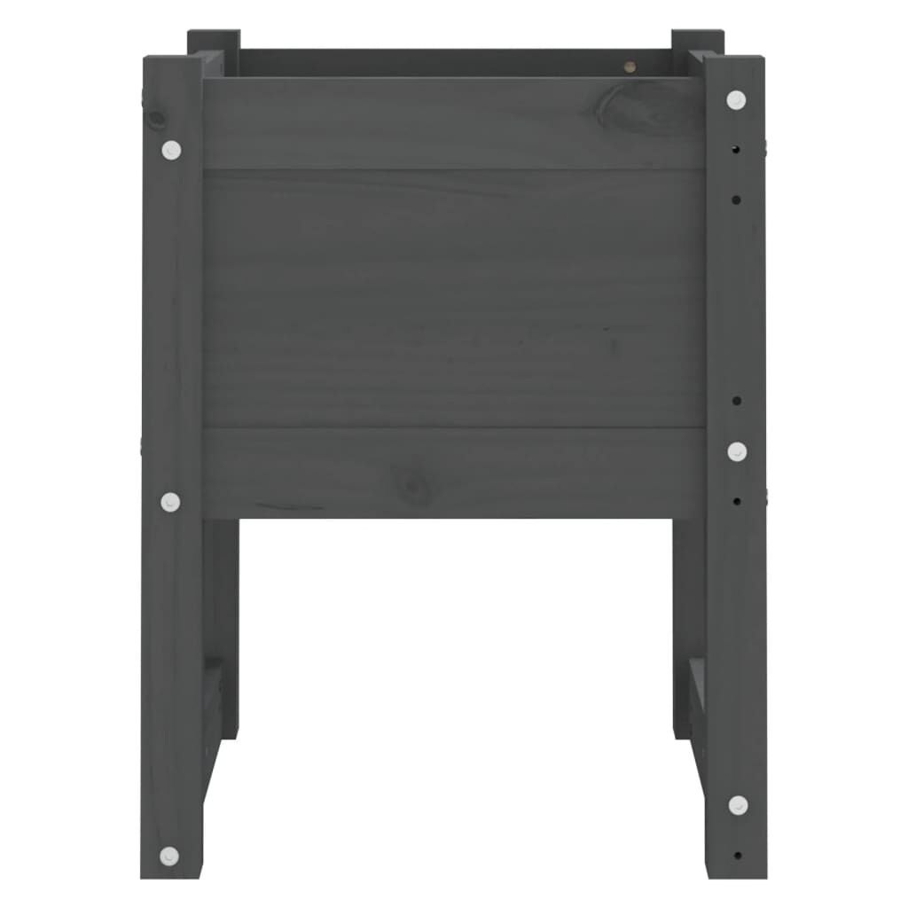 vidaXL Visoka greda siva 40x40x52,5 cm trdna borovina