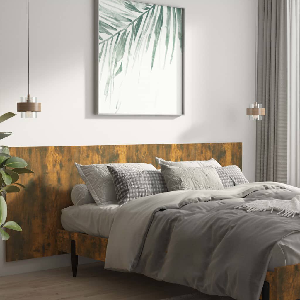 vidaXL Posteljno vzglavje dimljeni hrast 240x1,5x80 cm konstruiran les