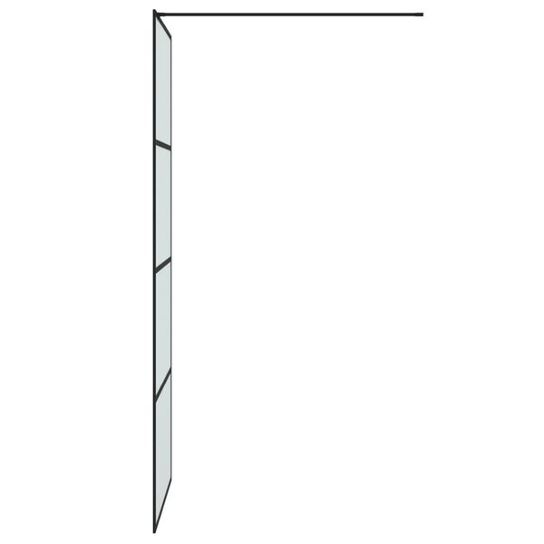 vidaXL Pregrada za tuš črna 80x195 cm motno ESG steklo