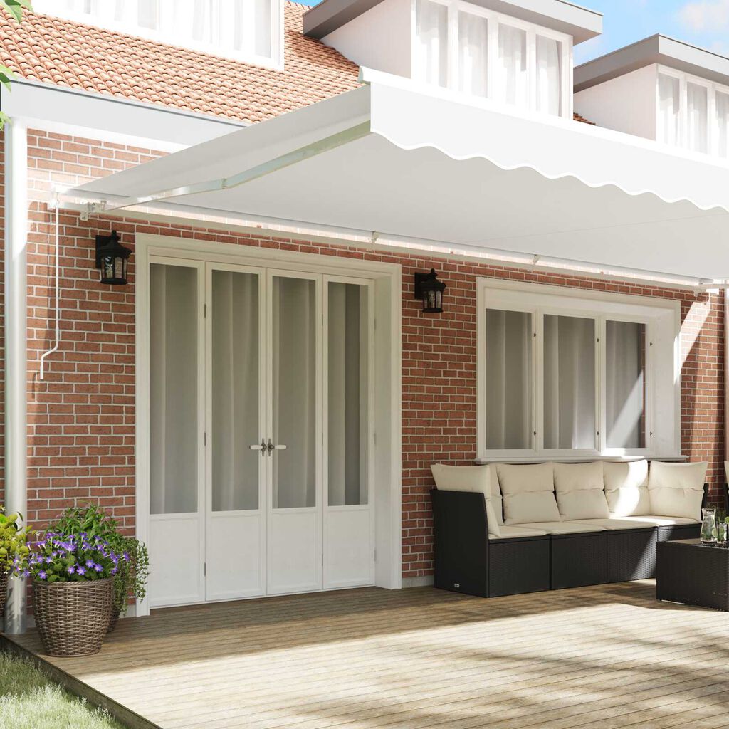 vidaXL ročna zložljiva tenda bela 600x350 cm
