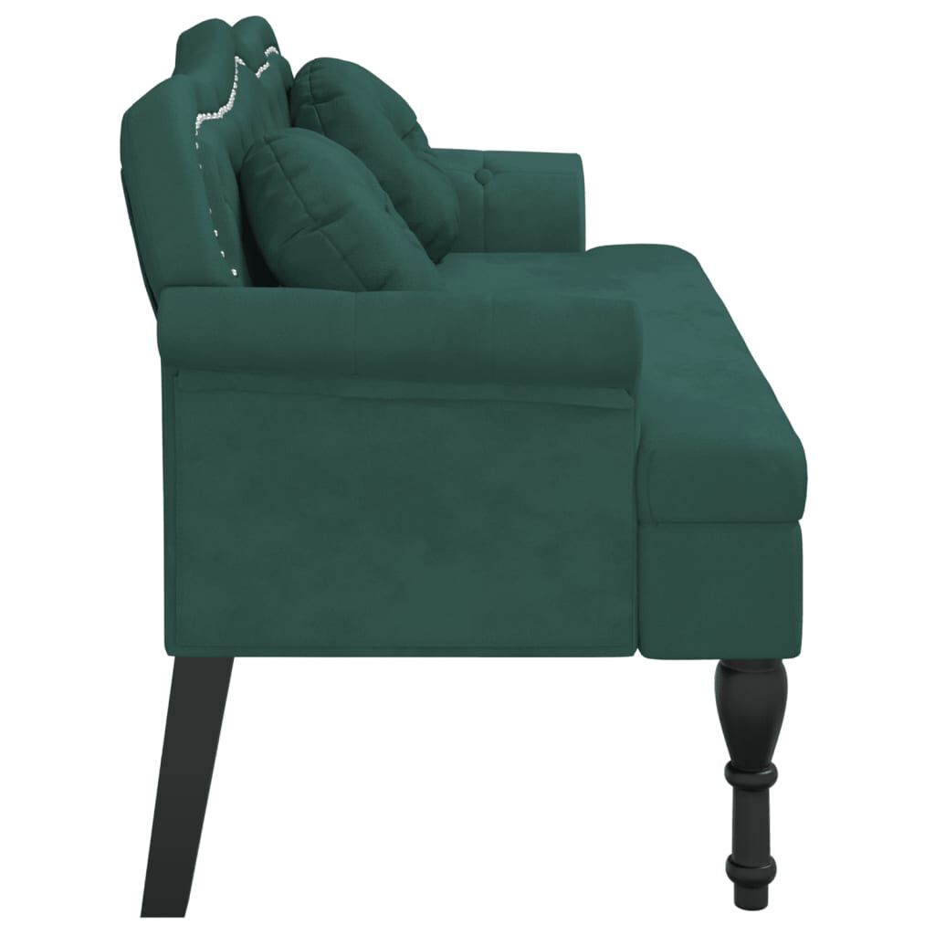 vidaXL Klop z blazinami temno zelena 120,5x65x75 cm žamet