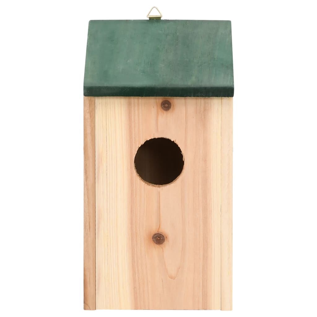 vidaXL Ptičje hišice 10 kosov trden les jelke 12x12x22 cm