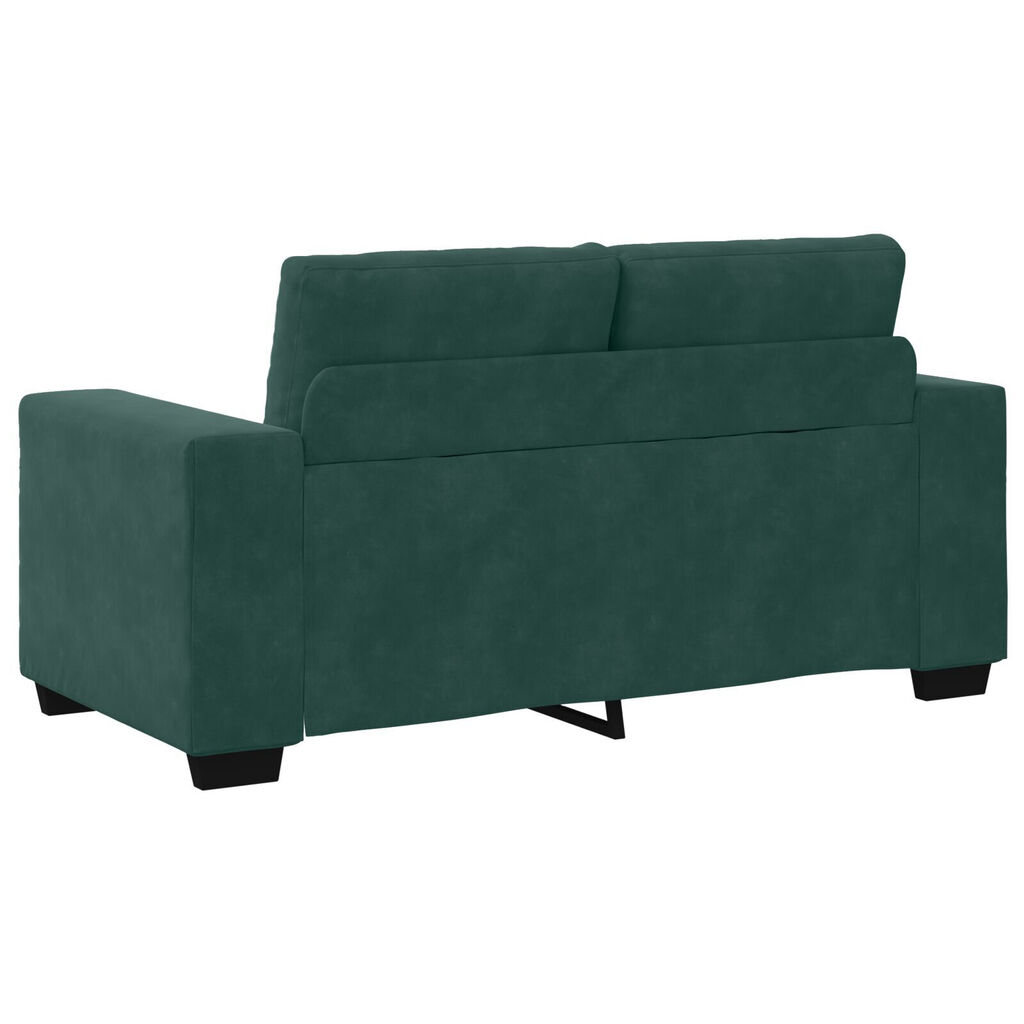 vidaXL Dvosedežna Sofica Temno Zelena 120 cm Žamet