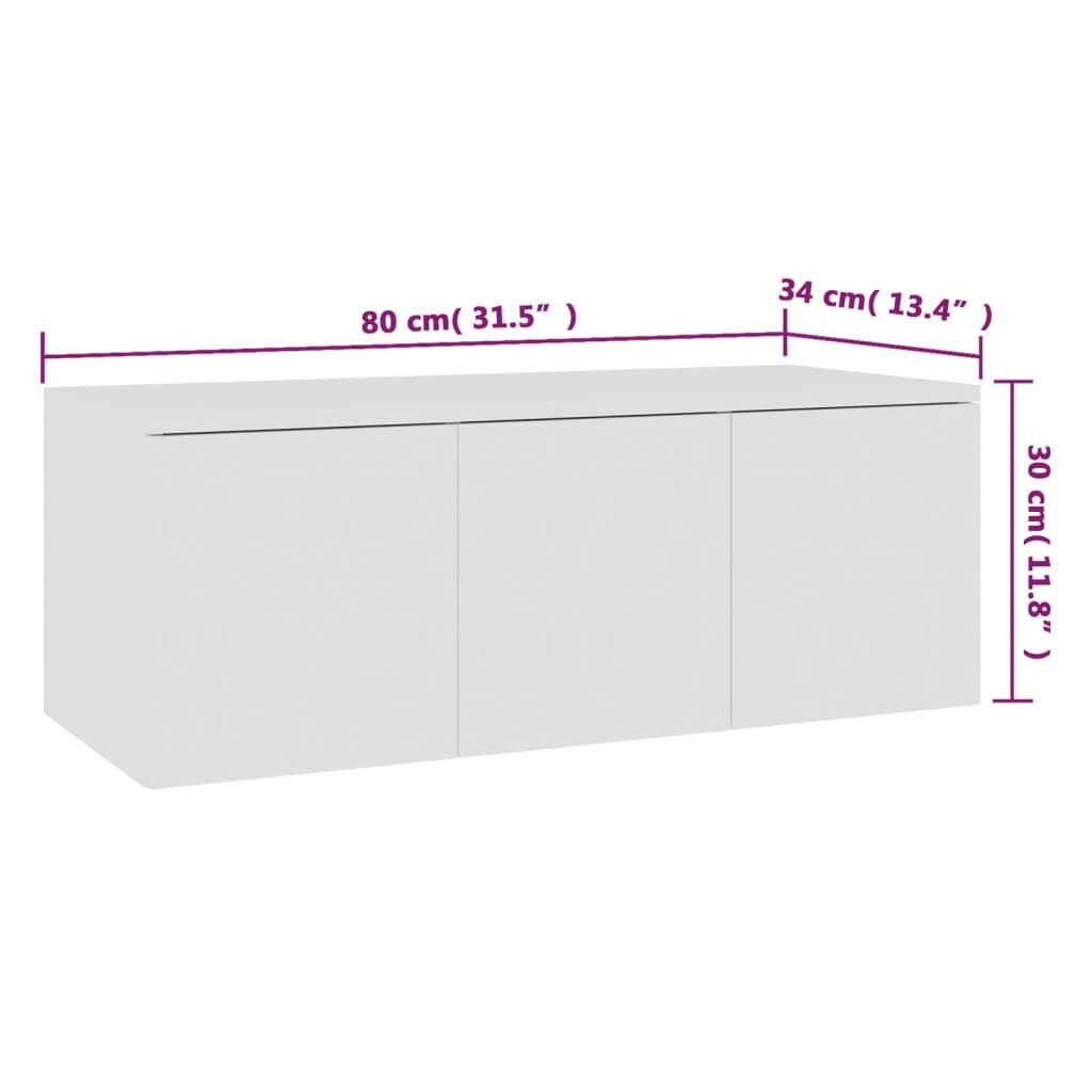 vidaXL TV omarica bela 80x34x30 cm iverna plošča