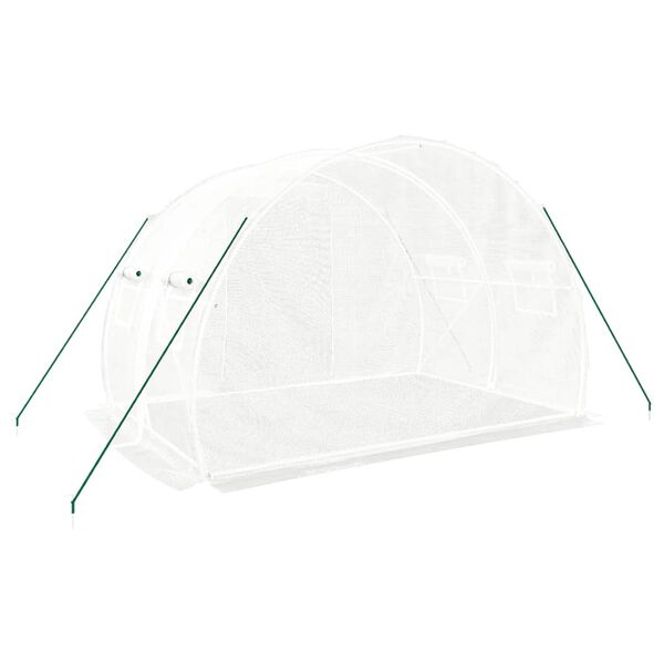 vidaXL Rastlinjak z jeklenim okvirjem bel 6 m² 3x2x2 m