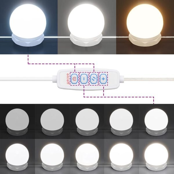 vidaXL Omarica z ogledalom in LED lučkami sonoma hrast 90x31,5x62 cm