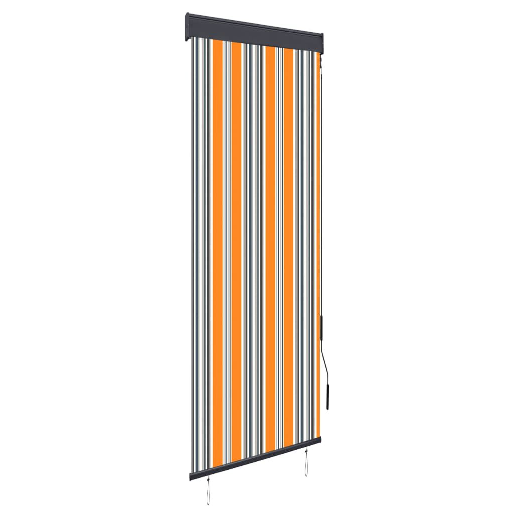 vidaXL Zunanje rolo senčilo 60x250 cm rumeno in modro