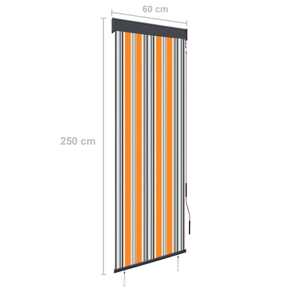 vidaXL Zunanje rolo senčilo 60x250 cm rumeno in modro