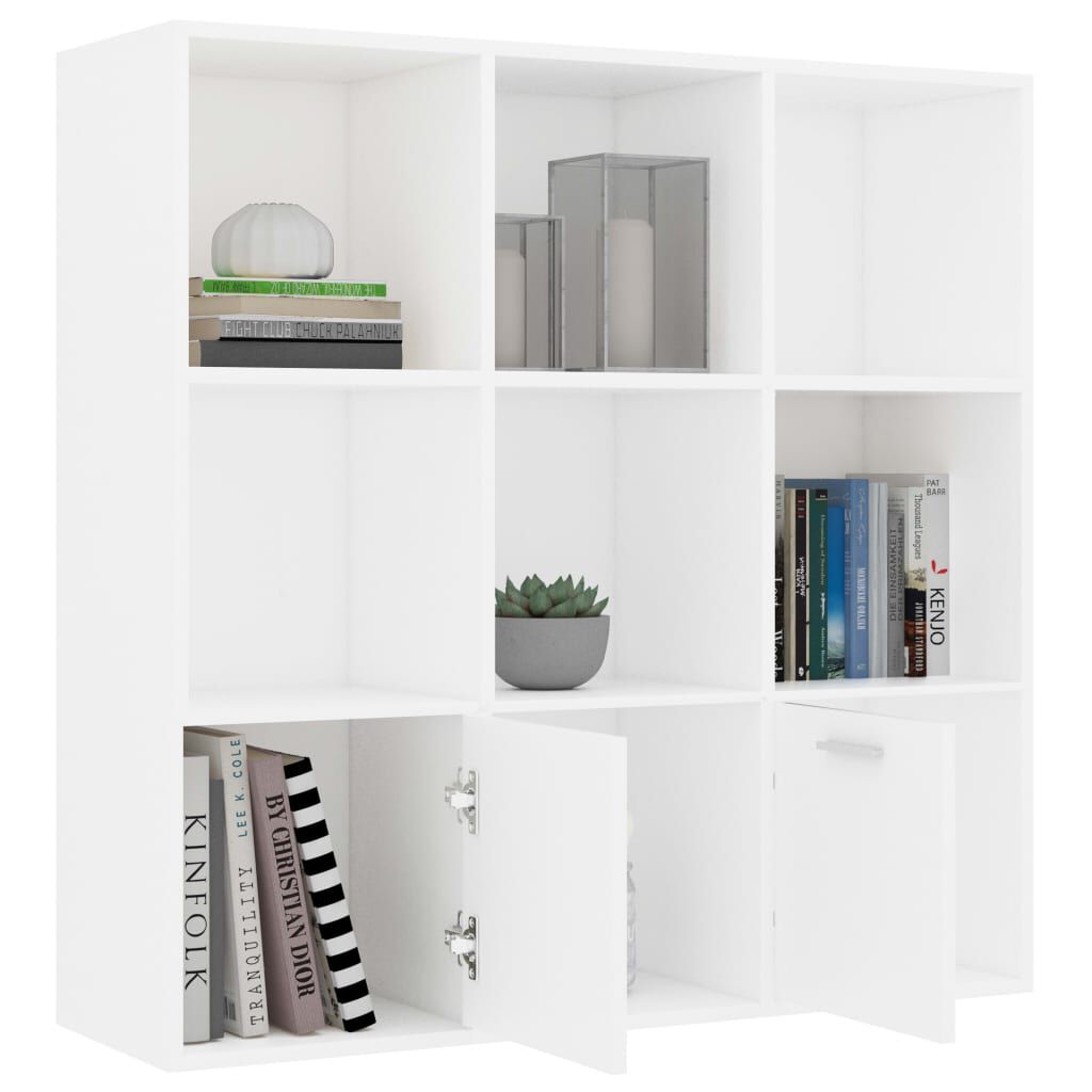 vidaXL Knjižna omara bela 98x30x98 cm iverna plošča